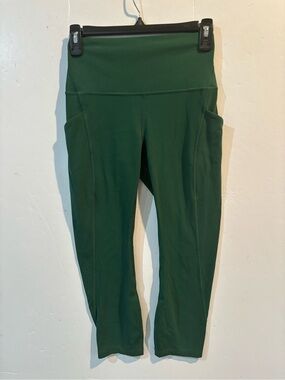 LULULEMON Deep Green High-Waist Pocket Cropped Leggings 6